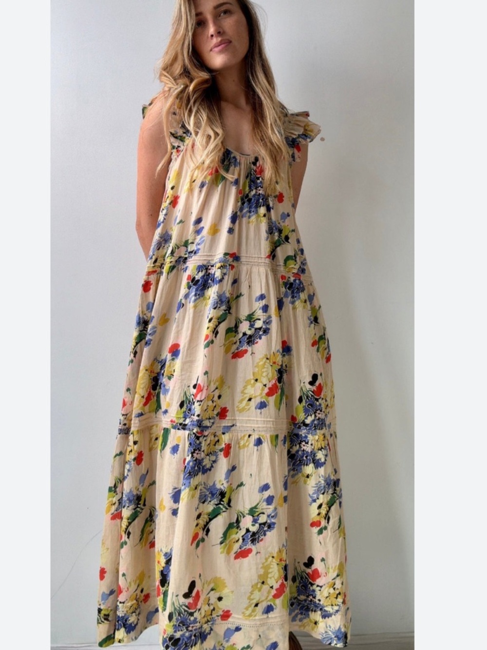 THE GREAT. The Dove Dress in Bright Grove Floral